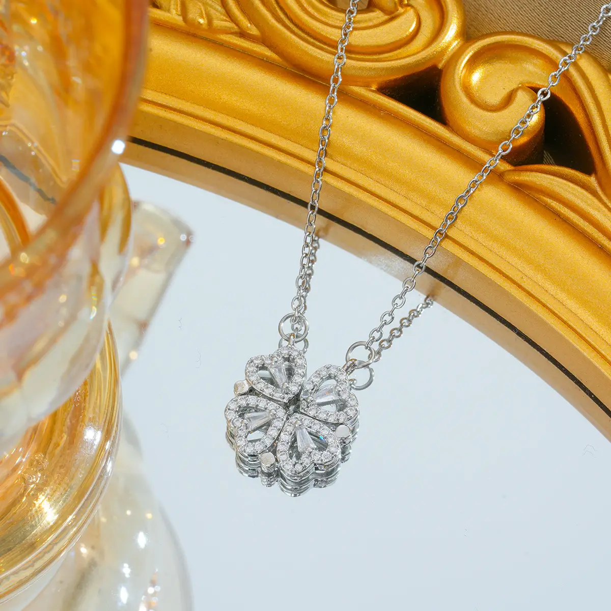 Gold Plated Bow Pearl Necklace for Women - Image 85