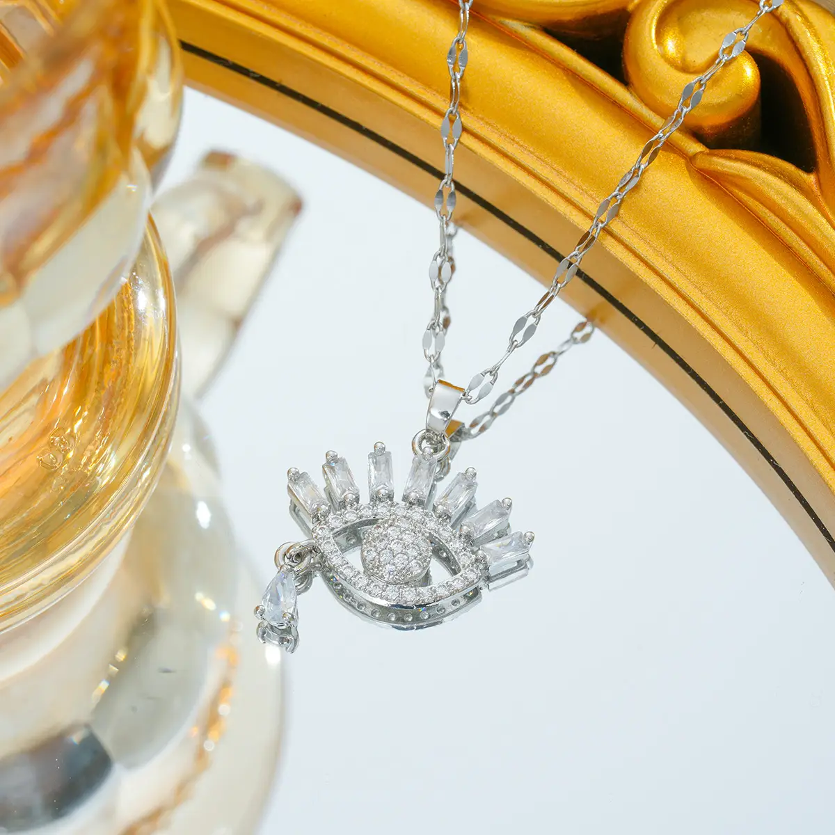Gold Plated Bow Pearl Necklace for Women - Image 87