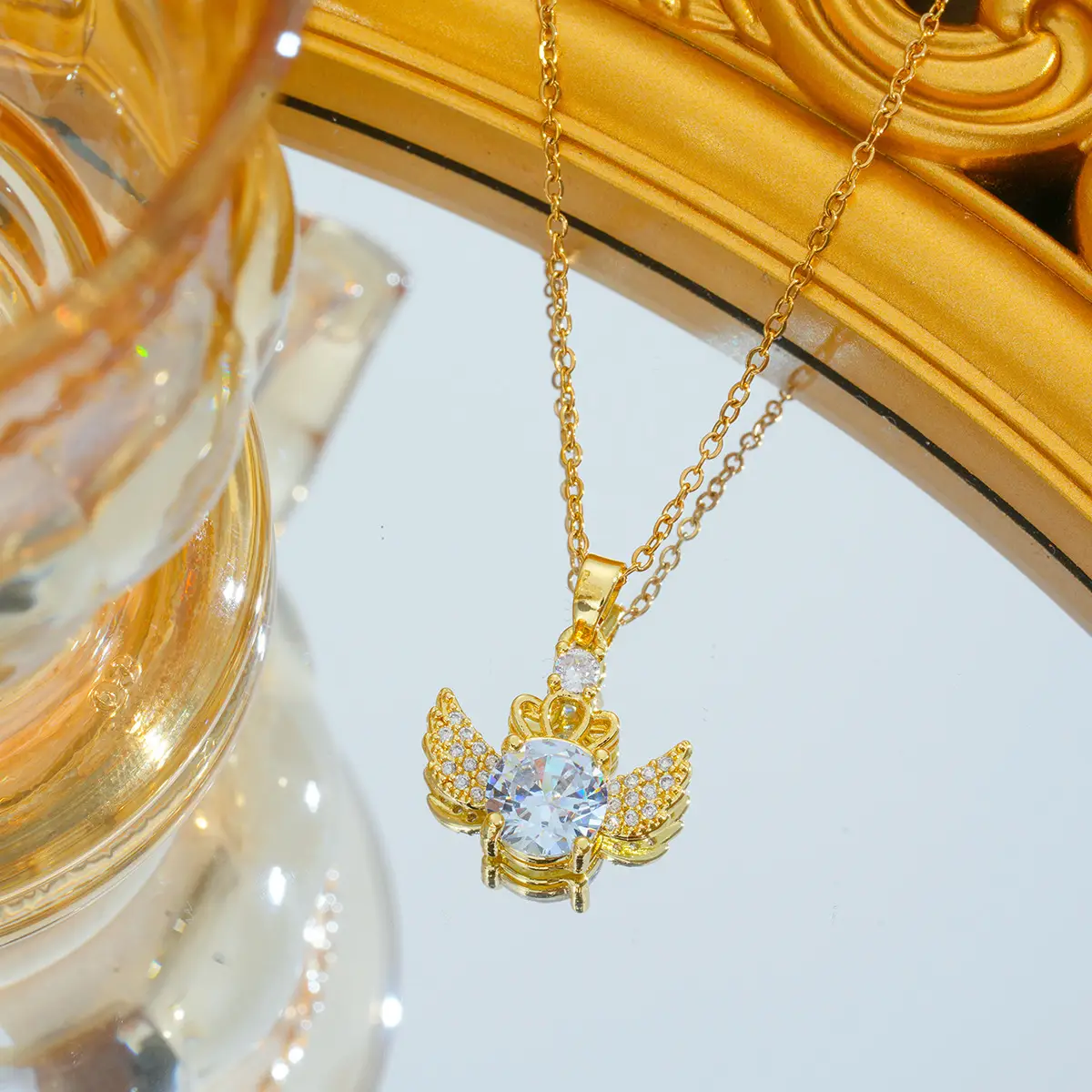 Gold Plated Bow Pearl Necklace for Women - Image 9