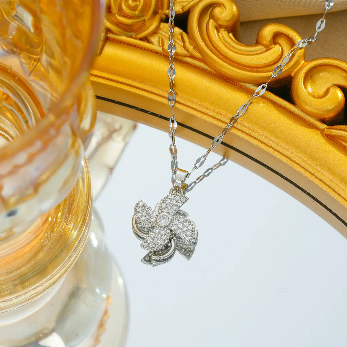 Gold Plated Bow Pearl Necklace for Women - Image 89