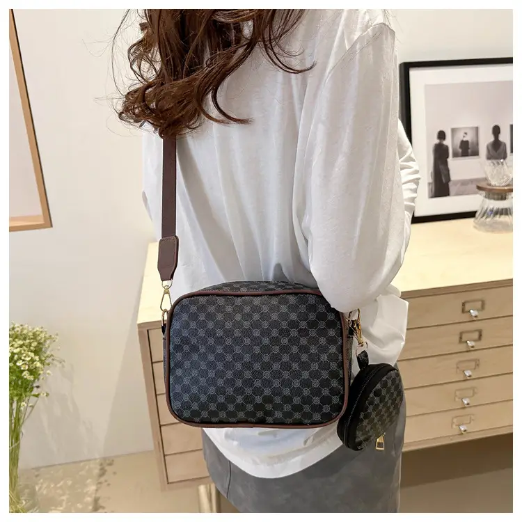 Fashion Casual Crossbody Bag Check Print 2024 — feature 11