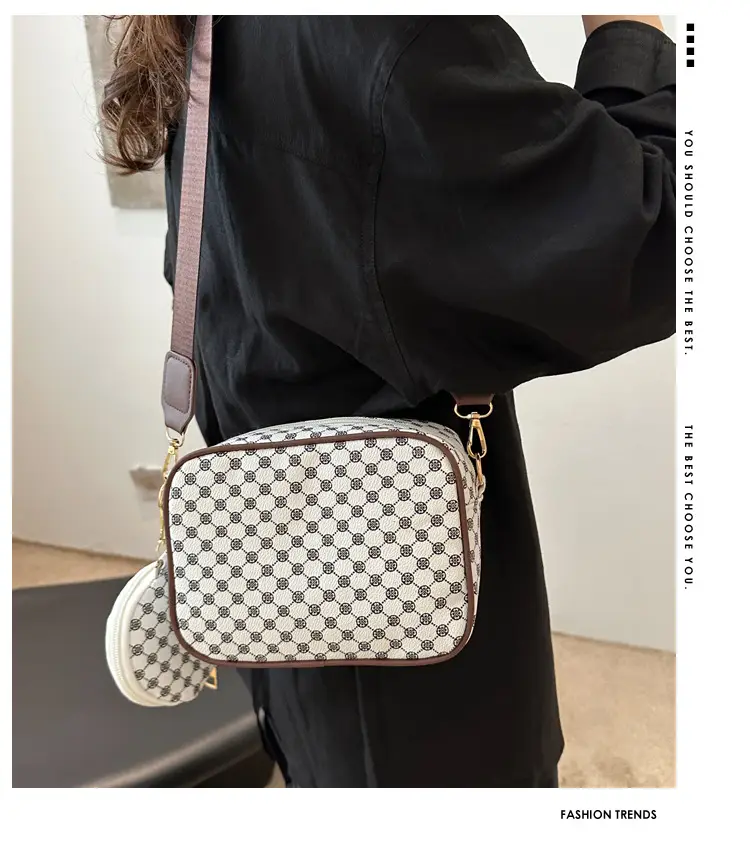 Fashion Casual Crossbody Bag Check Print 2024 — feature 2