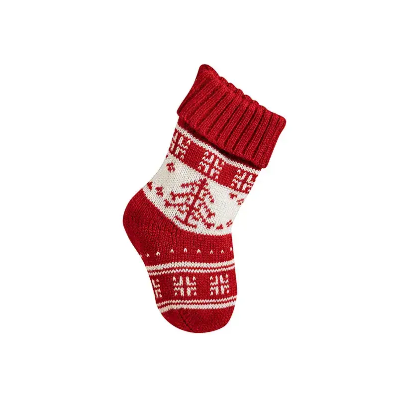 Red Knitted Christmas Stockings for Home Decor - Image 9