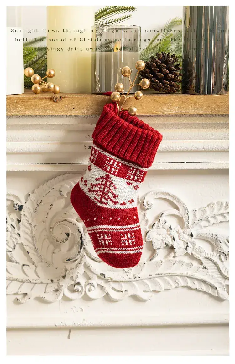 Red Knitted Christmas Stockings for Home Decor — feature 10