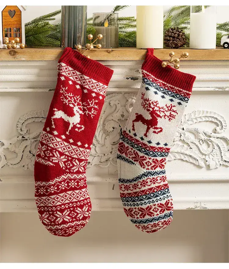 Red Knitted Christmas Stockings for Home Decor — feature 11