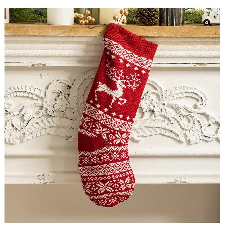 Red Knitted Christmas Stockings for Home Decor — feature 12
