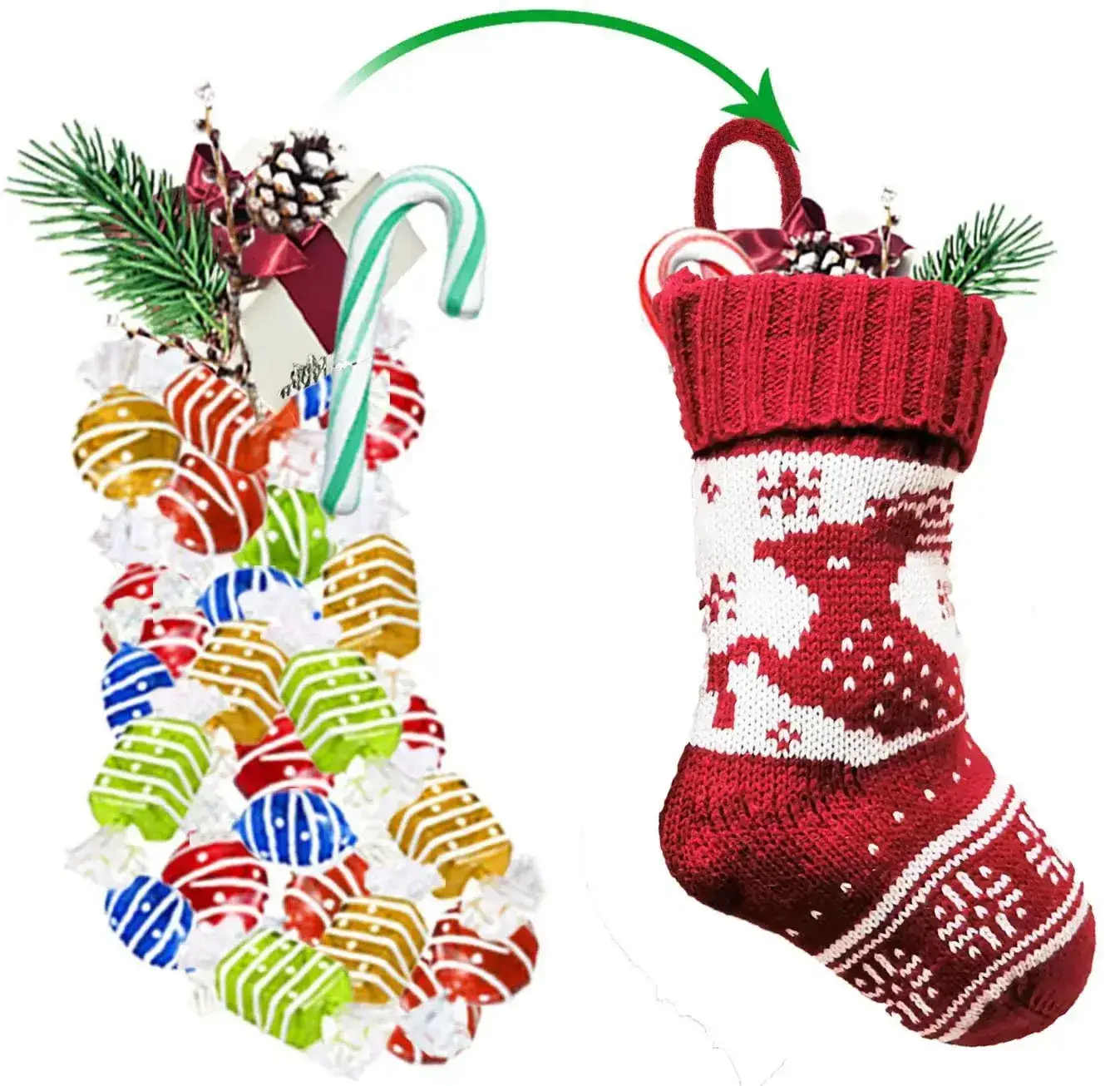 Red Knitted Christmas Stockings for Home Decor — feature 5