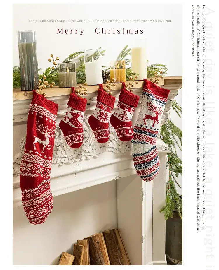 Red Knitted Christmas Stockings for Home Decor — feature 7
