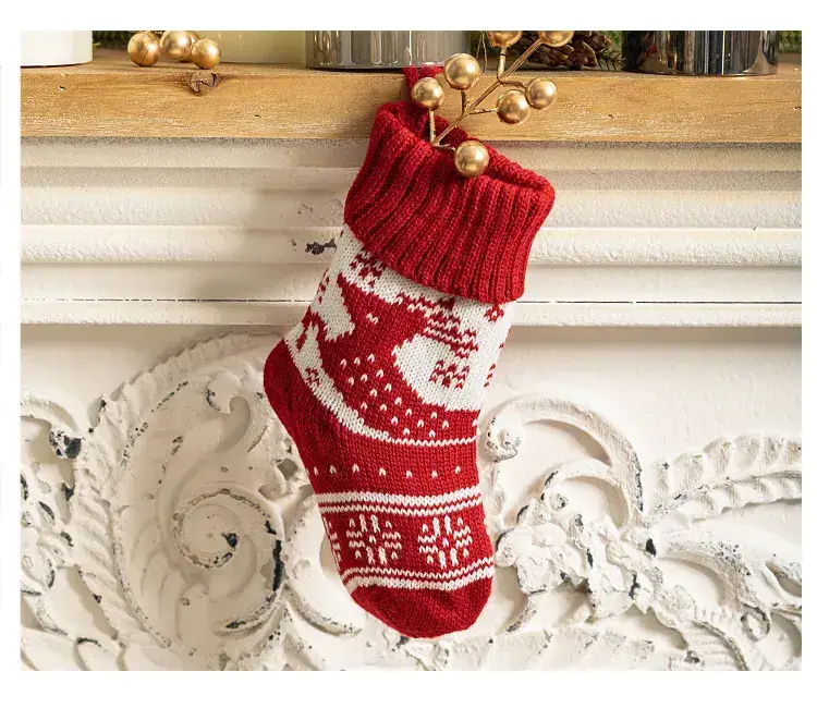 Red Knitted Christmas Stockings for Home Decor — feature 9