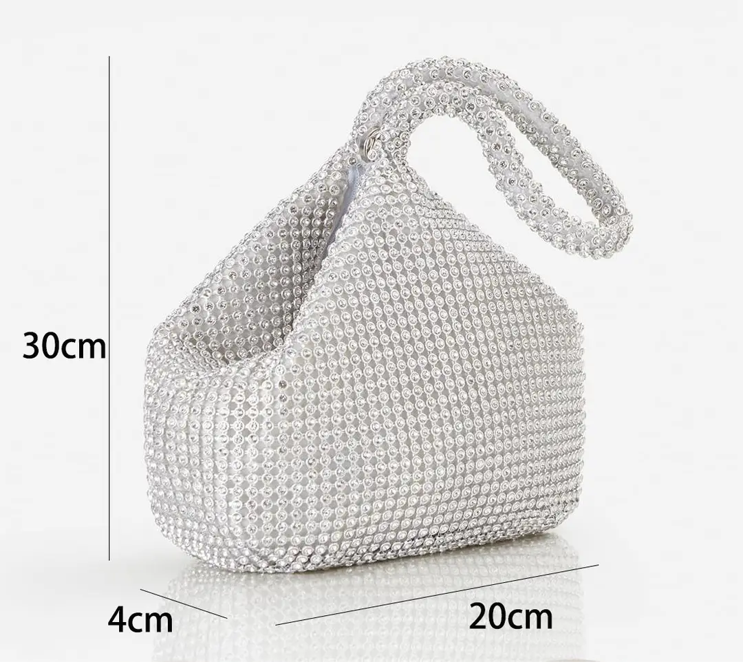 Large Mine Bag Cross-border Evening Bag Handmade Rhinestone Evening Bag Clutch Bag Banquet Bag Women's Handbag Diamond Bag — feature 5