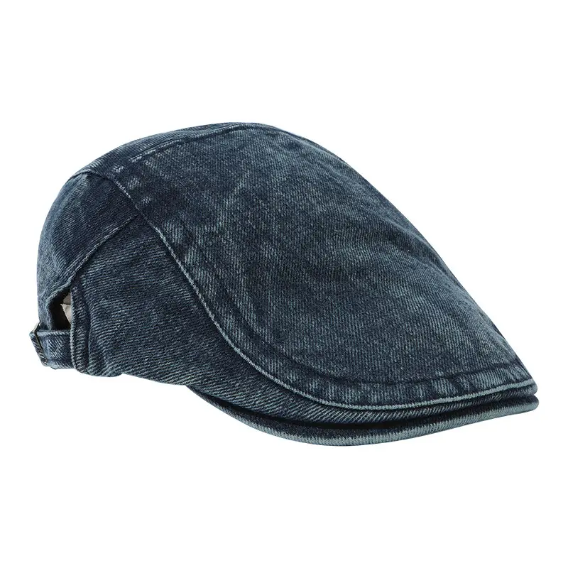 Vintage Washed Denim Forward Cap for Men - Image 9