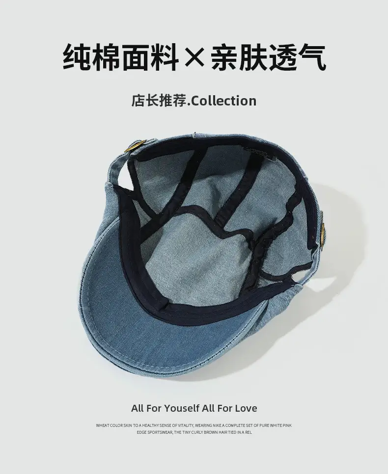 Vintage Washed Denim Forward Cap for Men — feature 5