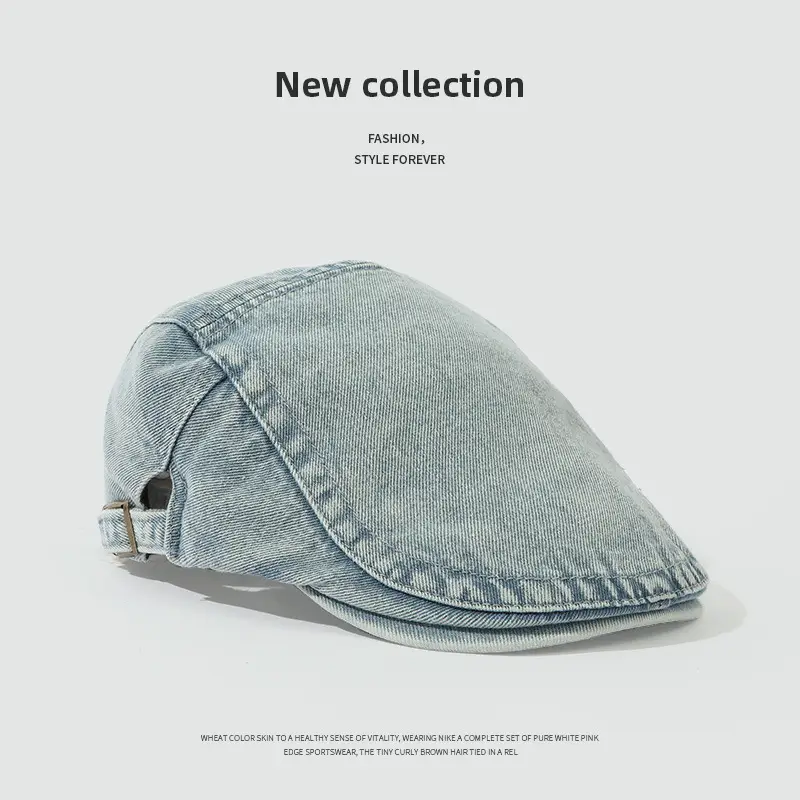 Vintage Washed Denim Forward Cap for Men - Image 2