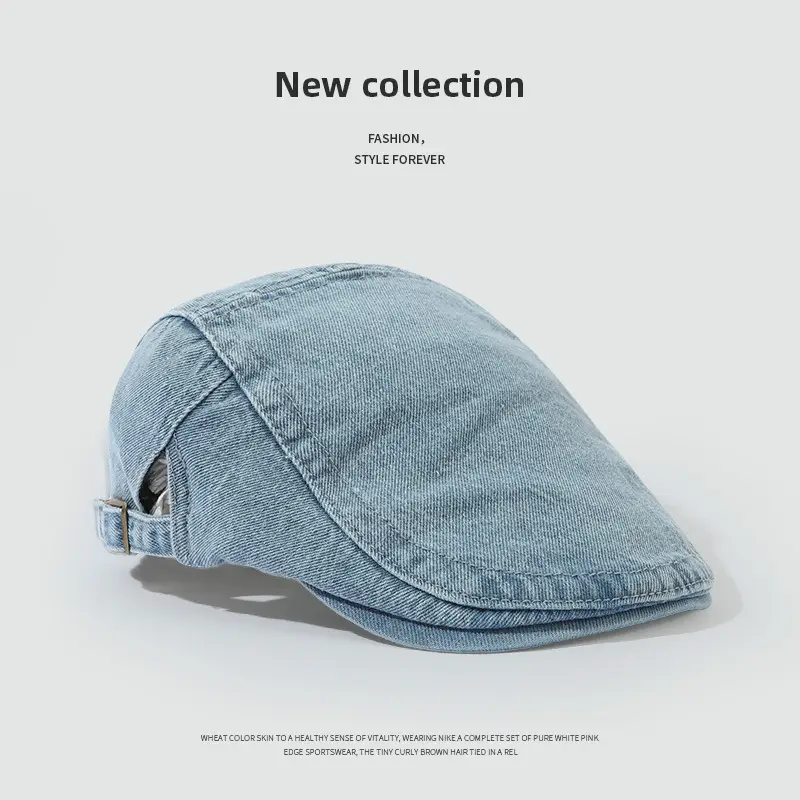 Vintage Washed Denim Forward Cap for Men - Image 3