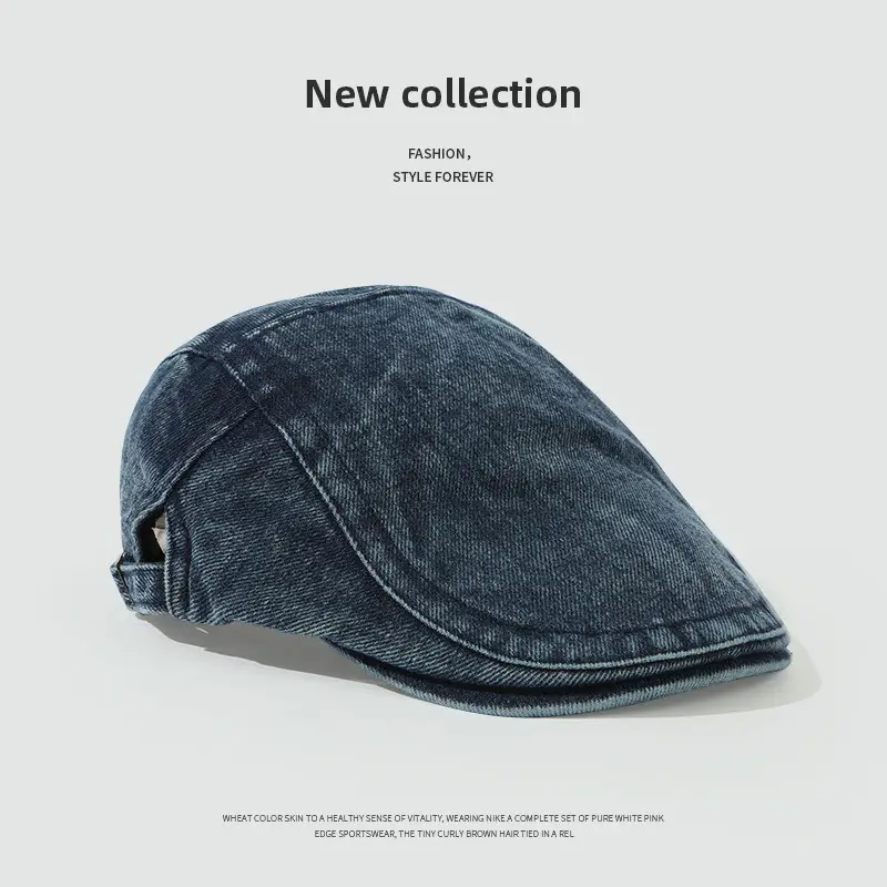 Vintage Washed Denim Forward Cap for Men - Image 4