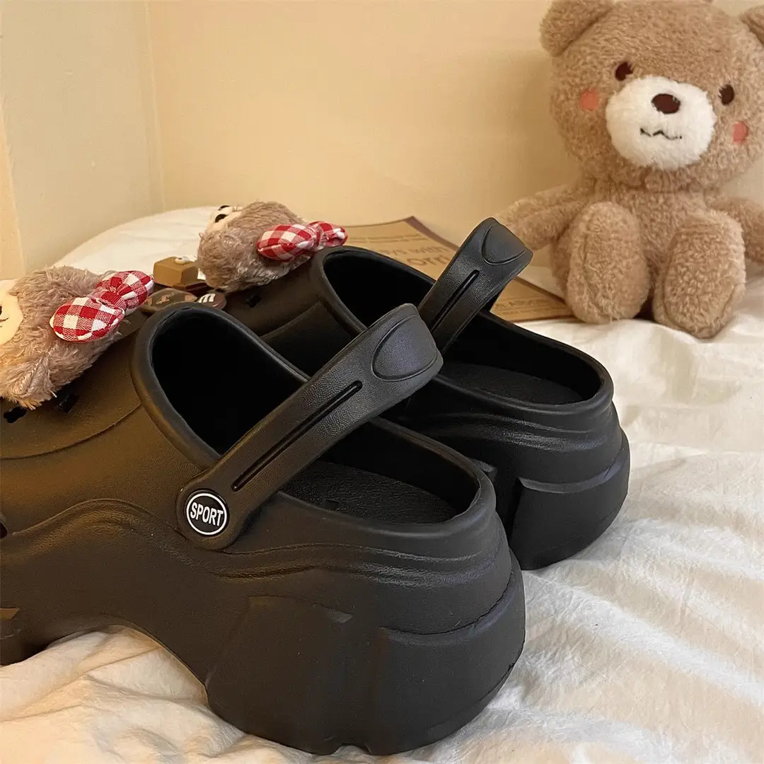 Internet Celebrous Cave Shoes Women's Summer Outwear Explosions Sandals Thick Sole Baotou Beach Two-Wearing EVA Garden Shoes Women — feature 18