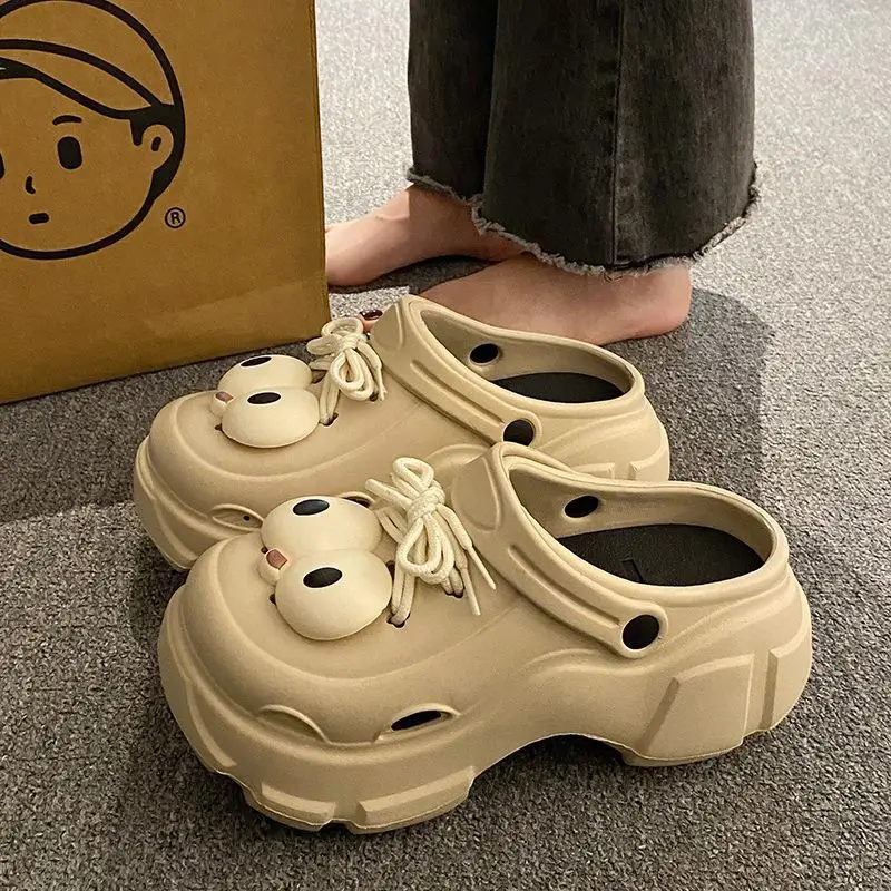 Internet Celebrous Cave Shoes Women's Summer Outwear Explosions Sandals Thick Sole Baotou Beach Two-Wearing EVA Garden Shoes Women