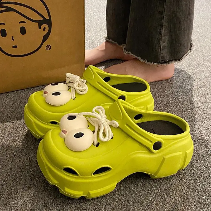 Internet Celebrous Cave Shoes Women's Summer Outwear Explosions Sandals Thick Sole Baotou Beach Two-Wearing EVA Garden Shoes Women