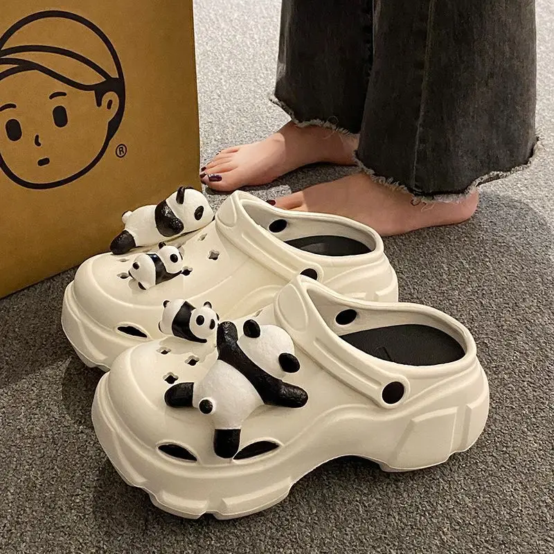 Internet Celebrous Cave Shoes Women's Summer Outwear Explosions Sandals Thick Sole Baotou Beach Two-Wearing EVA Garden Shoes Women