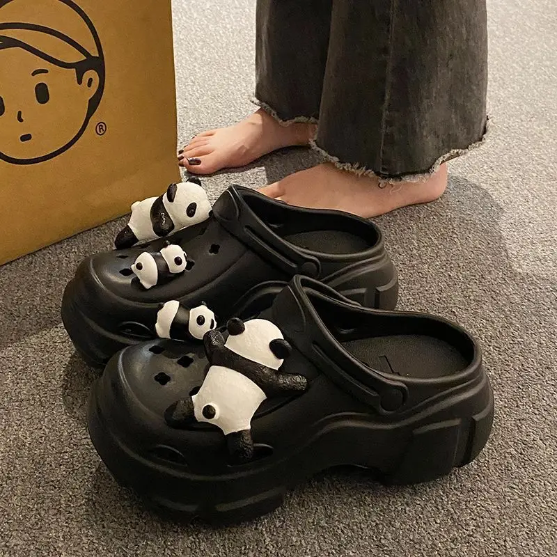 Internet Celebrous Cave Shoes Women's Summer Outwear Explosions Sandals Thick Sole Baotou Beach Two-Wearing EVA Garden Shoes Women
