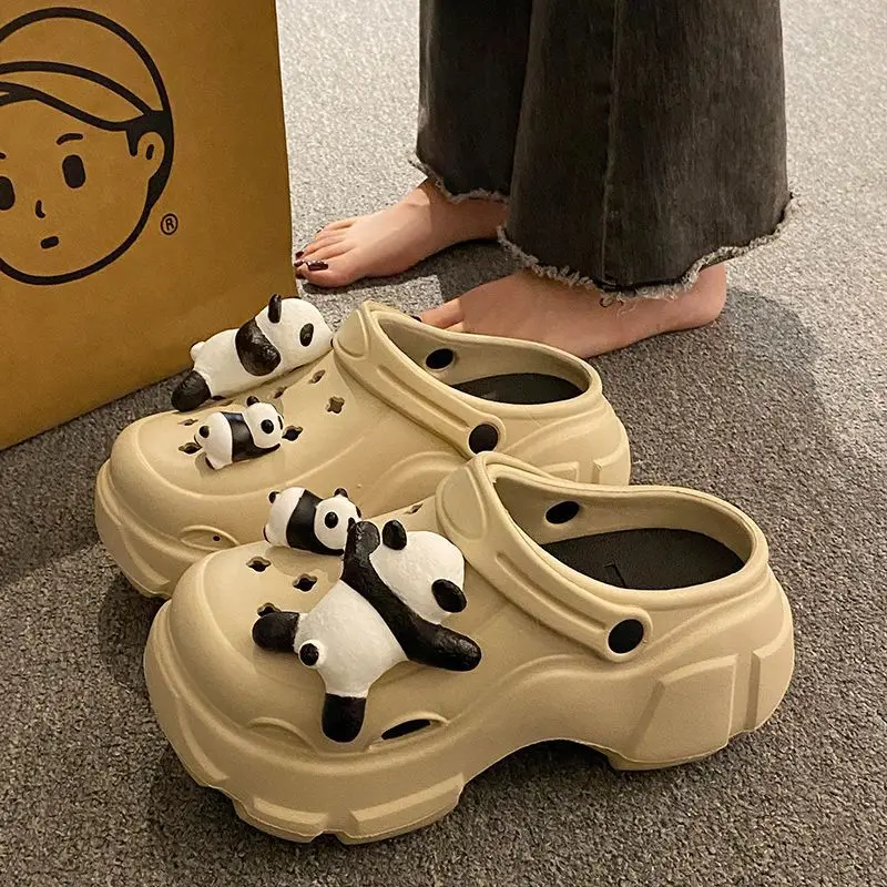 Internet Celebrous Cave Shoes Women's Summer Outwear Explosions Sandals Thick Sole Baotou Beach Two-Wearing EVA Garden Shoes Women