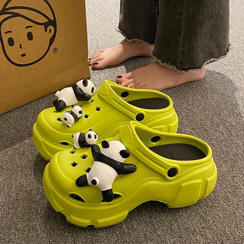 Internet Celebrous Cave Shoes Women's Summer Outwear Explosions Sandals Thick Sole Baotou Beach Two-Wearing EVA Garden Shoes Women