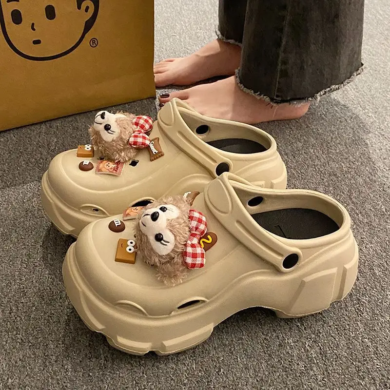 Internet Celebrous Cave Shoes Women's Summer Outwear Explosions Sandals Thick Sole Baotou Beach Two-Wearing EVA Garden Shoes Women