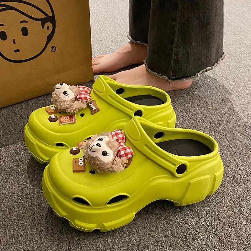 Internet Celebrous Cave Shoes Women's Summer Outwear Explosions Sandals Thick Sole Baotou Beach Two-Wearing EVA Garden Shoes Women