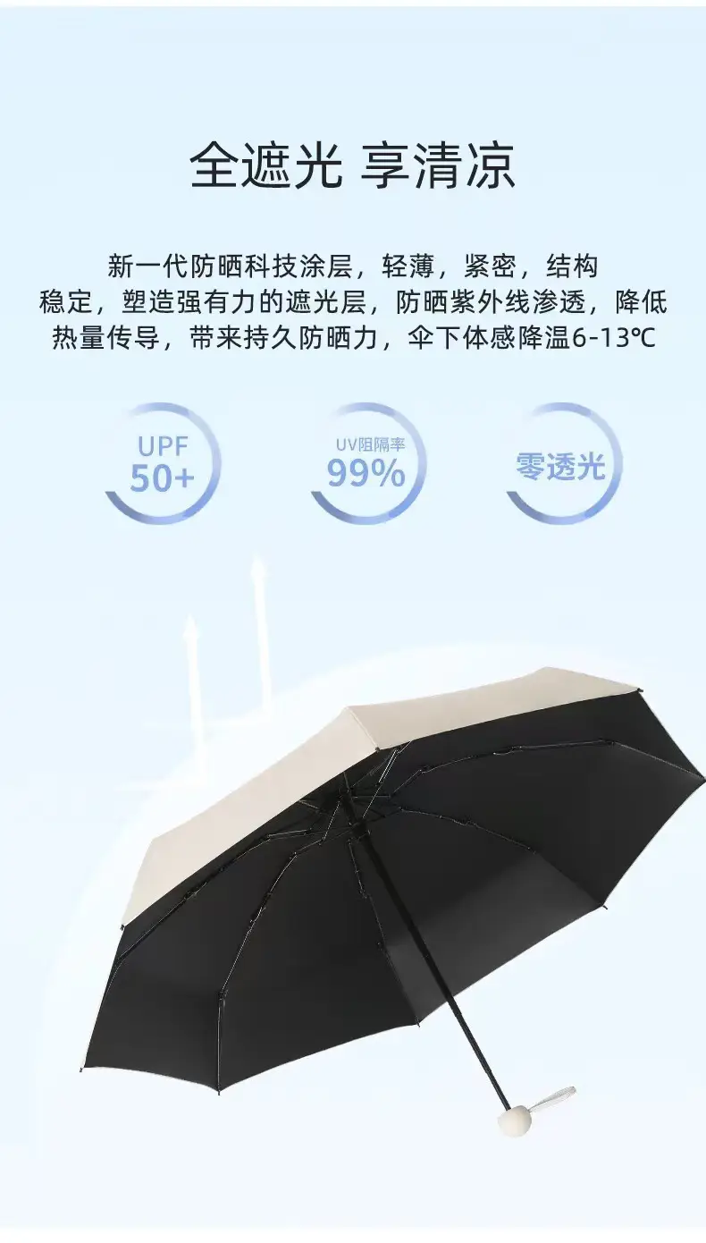 Folding Mini Sunshade Umbrella with Printed Logo — feature 1