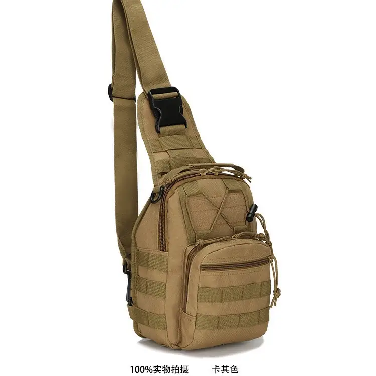 Black Canvas Chest Bag for Outdoor Sports & Tactical Use