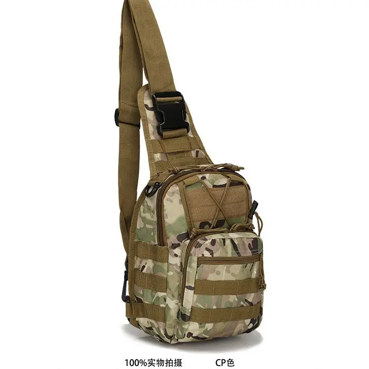 Black Canvas Chest Bag for Outdoor Sports & Tactical Use