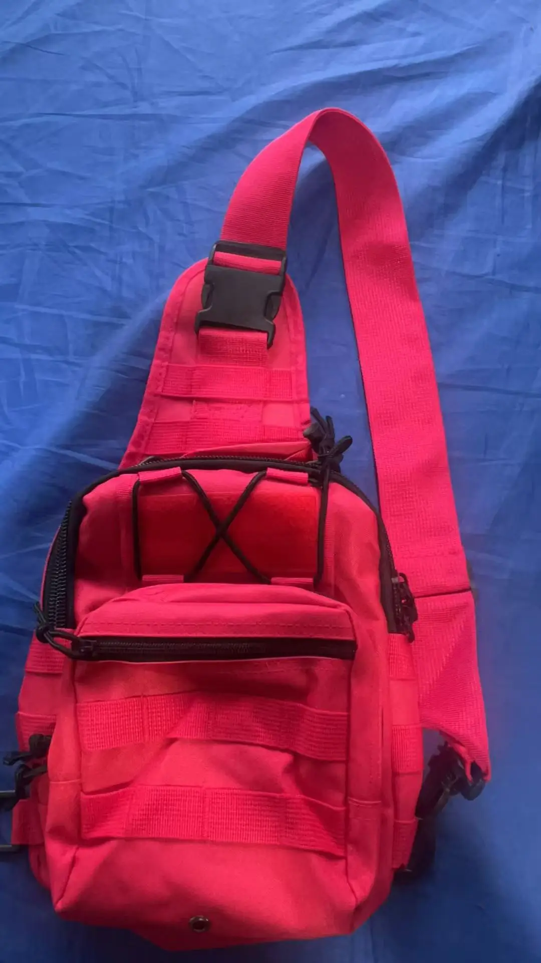 Black Canvas Chest Bag for Outdoor Sports & Tactical Use