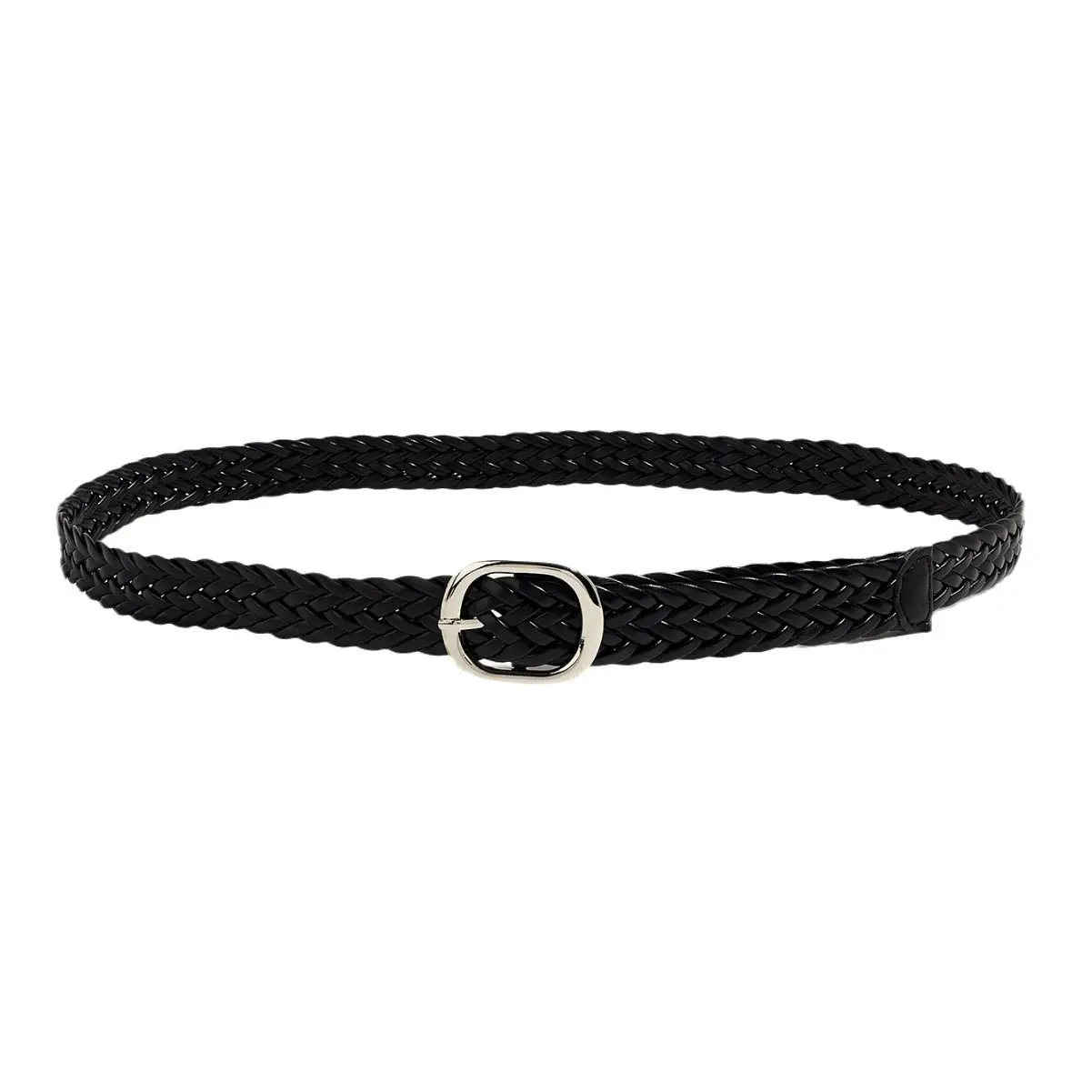 Women's Black Braided Vintage Belt with Suit Ins Style