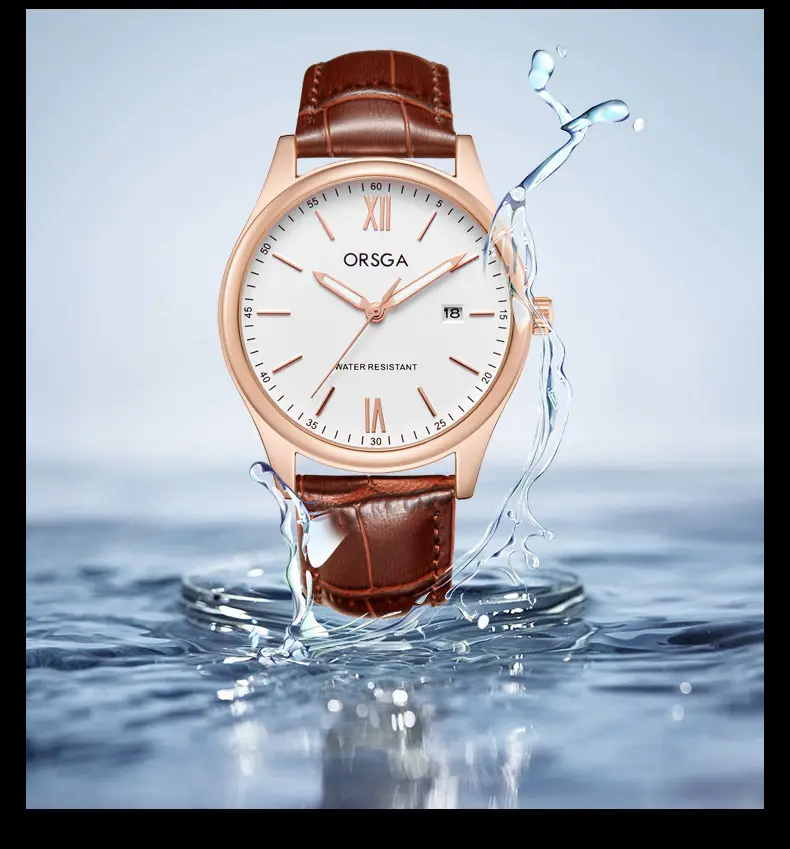 Orsga Men's Quartz Watch with Blue Leather Strap — feature 12