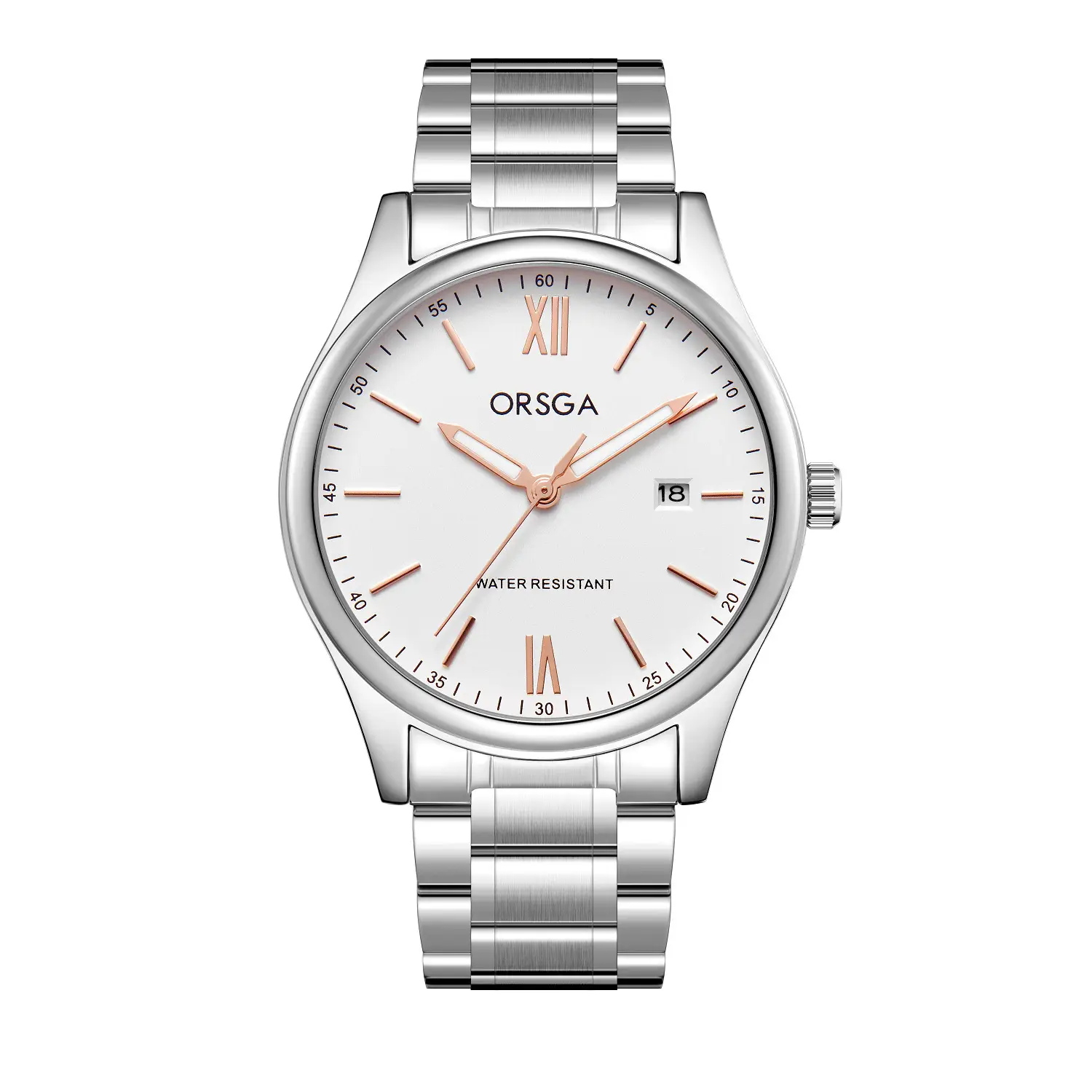 Orsga Men's Quartz Watch with Blue Leather Strap