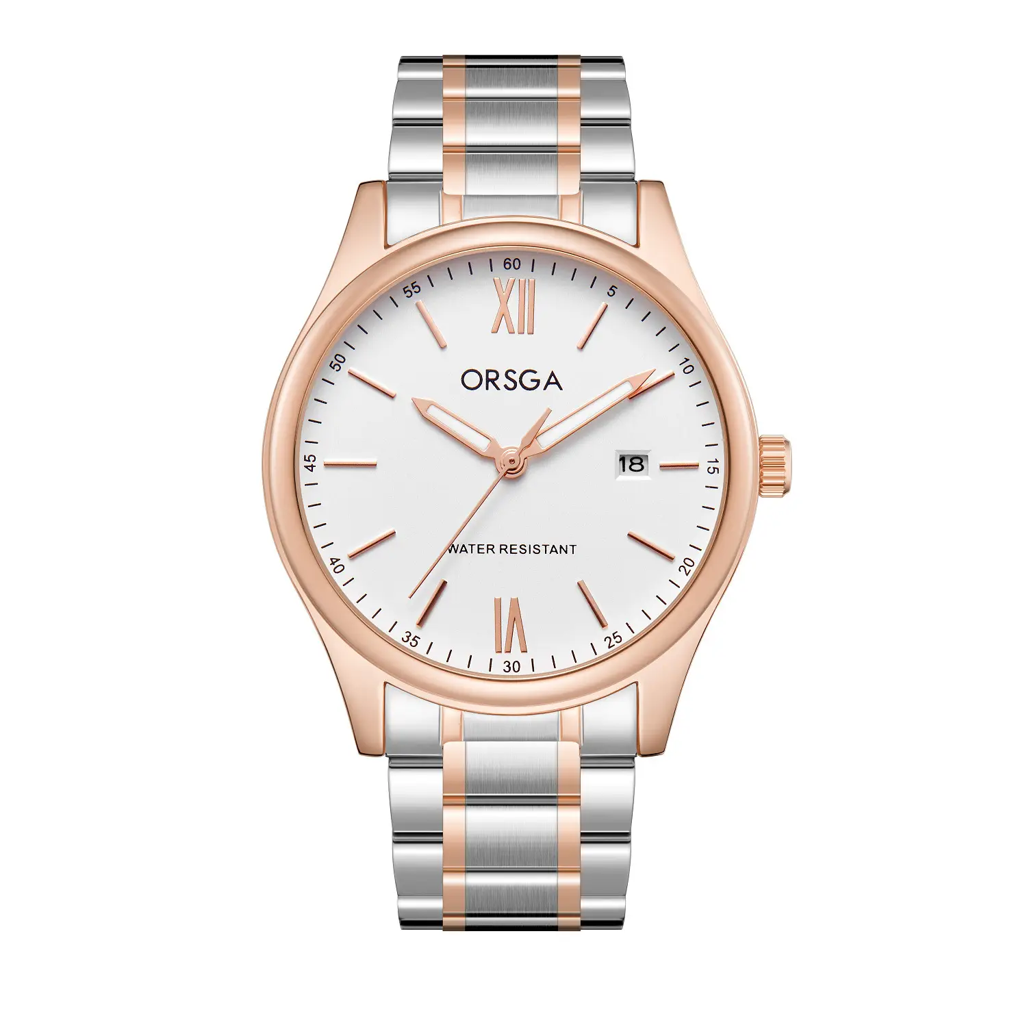 Orsga Men's Quartz Watch with Blue Leather Strap