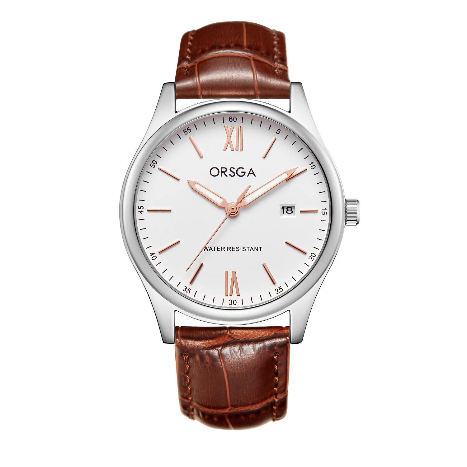 Orsga Men's Quartz Watch with Blue Leather Strap