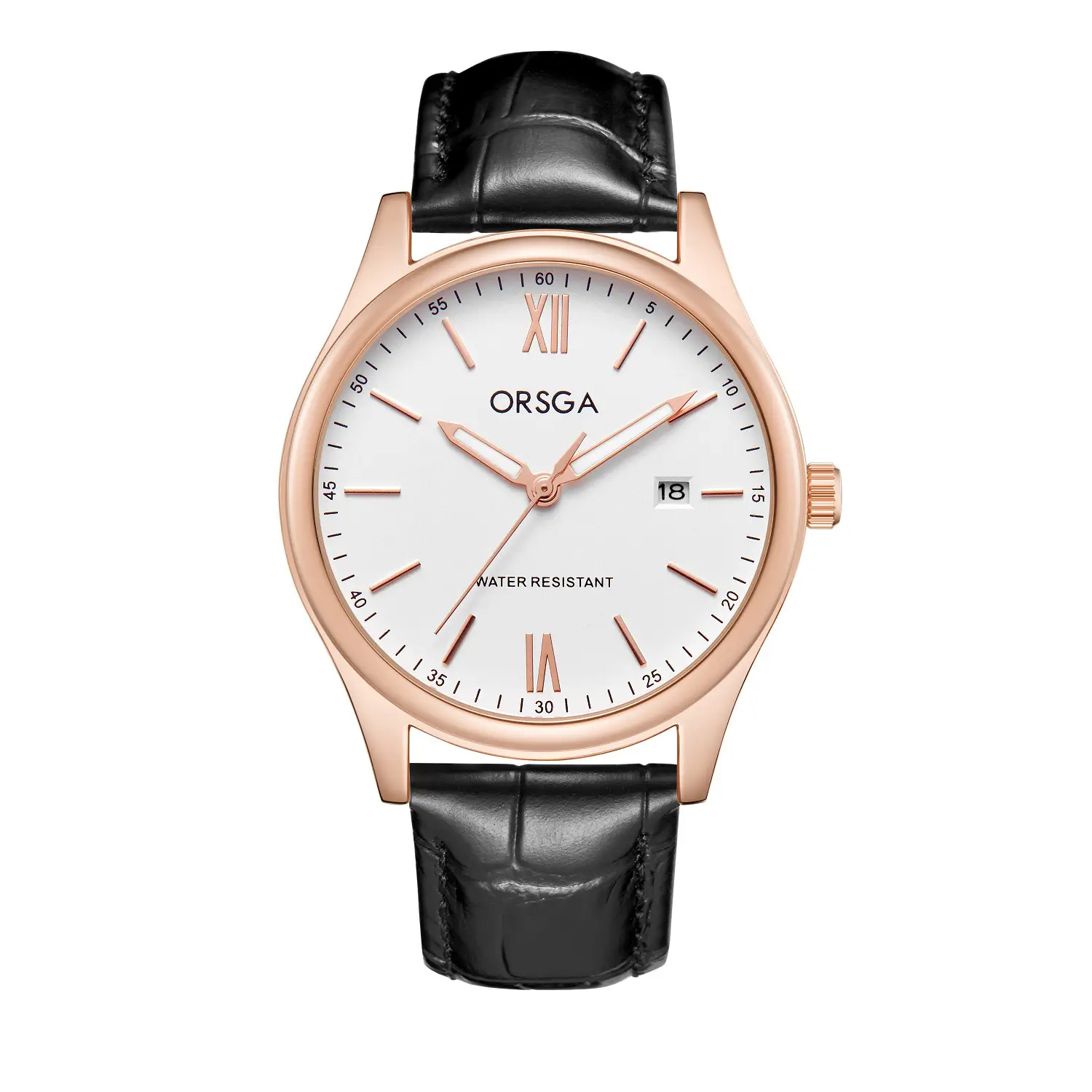 Orsga Men's Quartz Watch with Blue Leather Strap