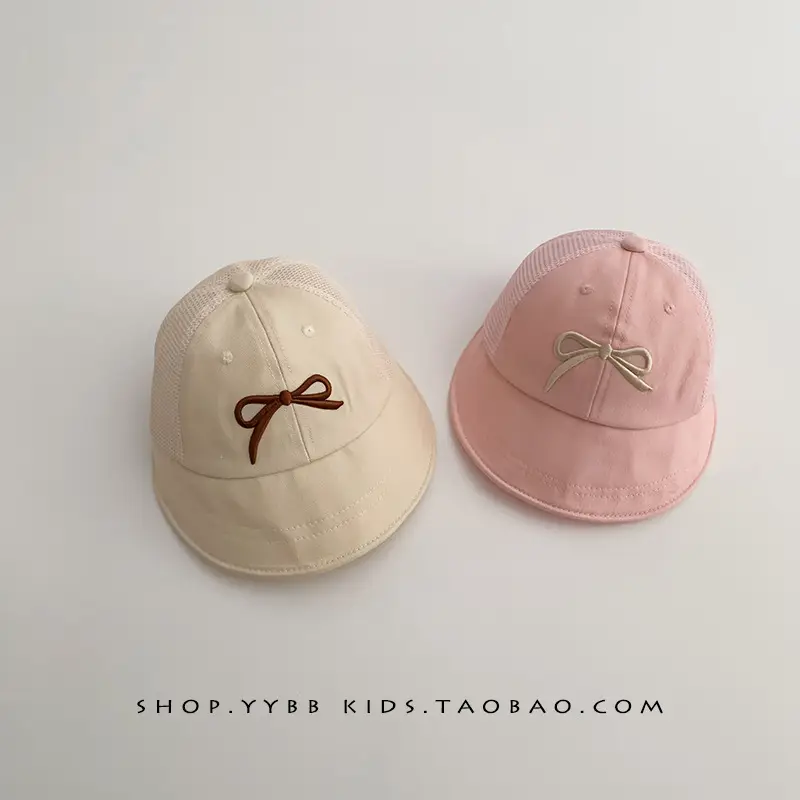 Women's Brown Mesh Baseball Cap with White Bow - Image 6
