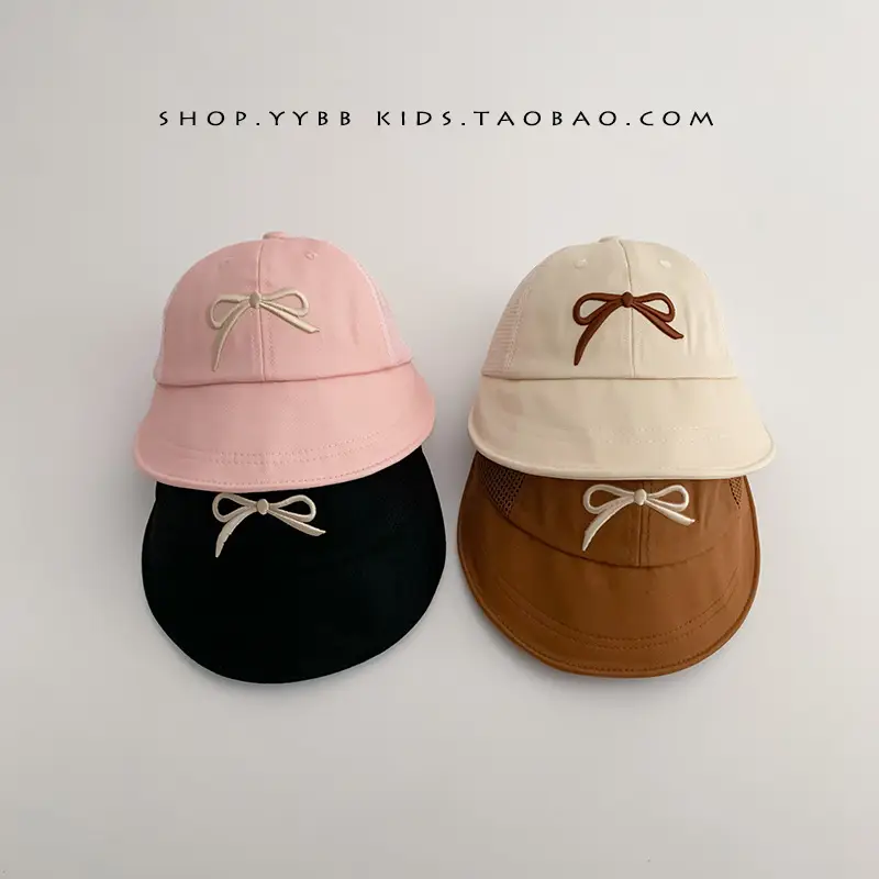 Women's Brown Mesh Baseball Cap with White Bow - Image 7