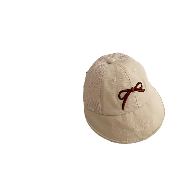 Women's Brown Mesh Baseball Cap with White Bow - Image 9