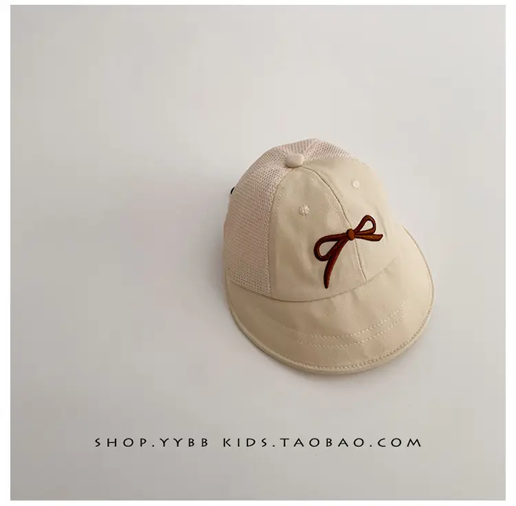 Women's Brown Mesh Baseball Cap with White Bow — feature 14