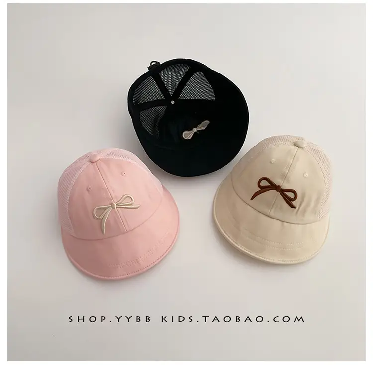Women's Brown Mesh Baseball Cap with White Bow — feature 7