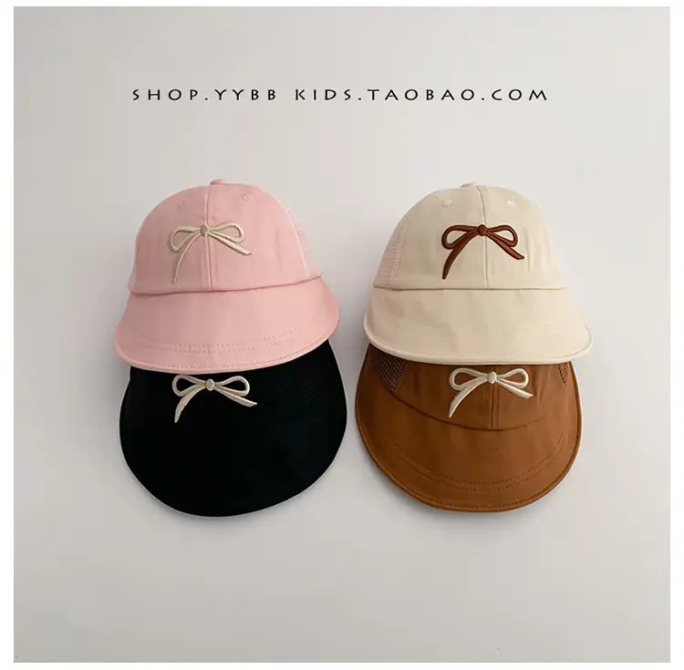 Women's Brown Mesh Baseball Cap with White Bow — feature 9
