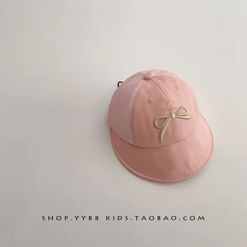 Women's Brown Mesh Baseball Cap with White Bow - Image 3