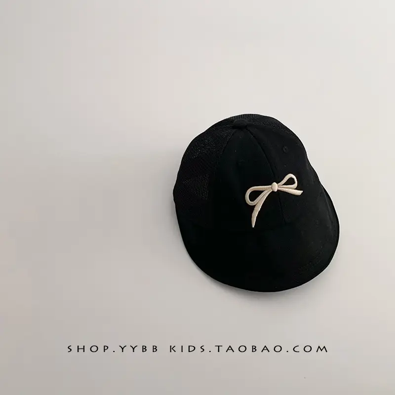 Women's Brown Mesh Baseball Cap with White Bow - Image 4