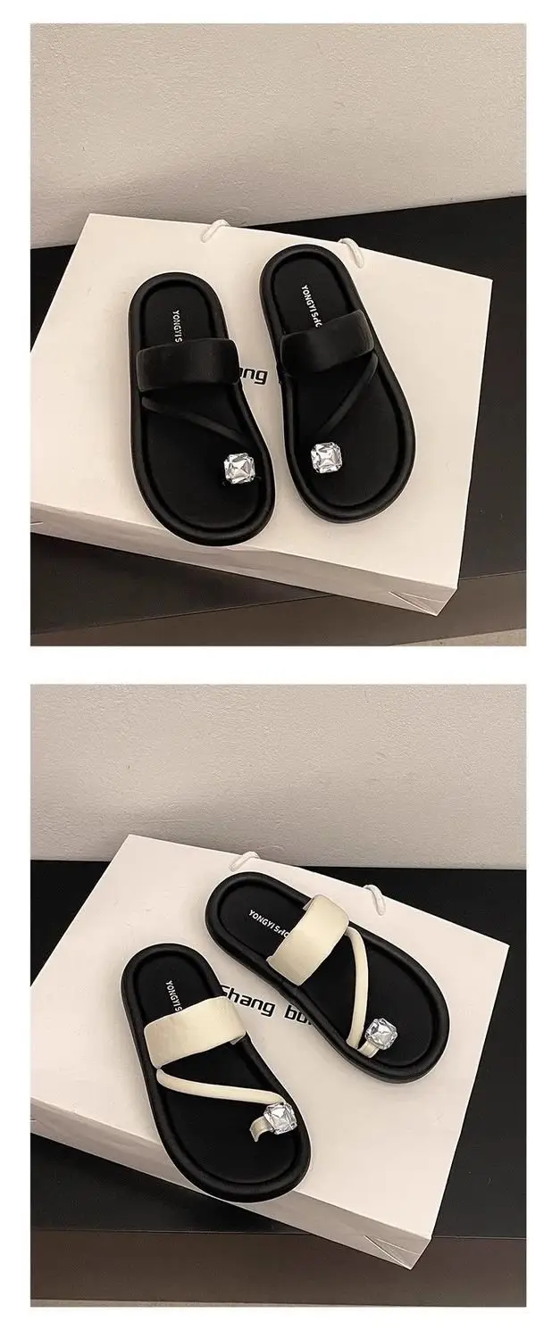 French Style Women's Black Open Toe Sandals with Clip Toe — feature 9