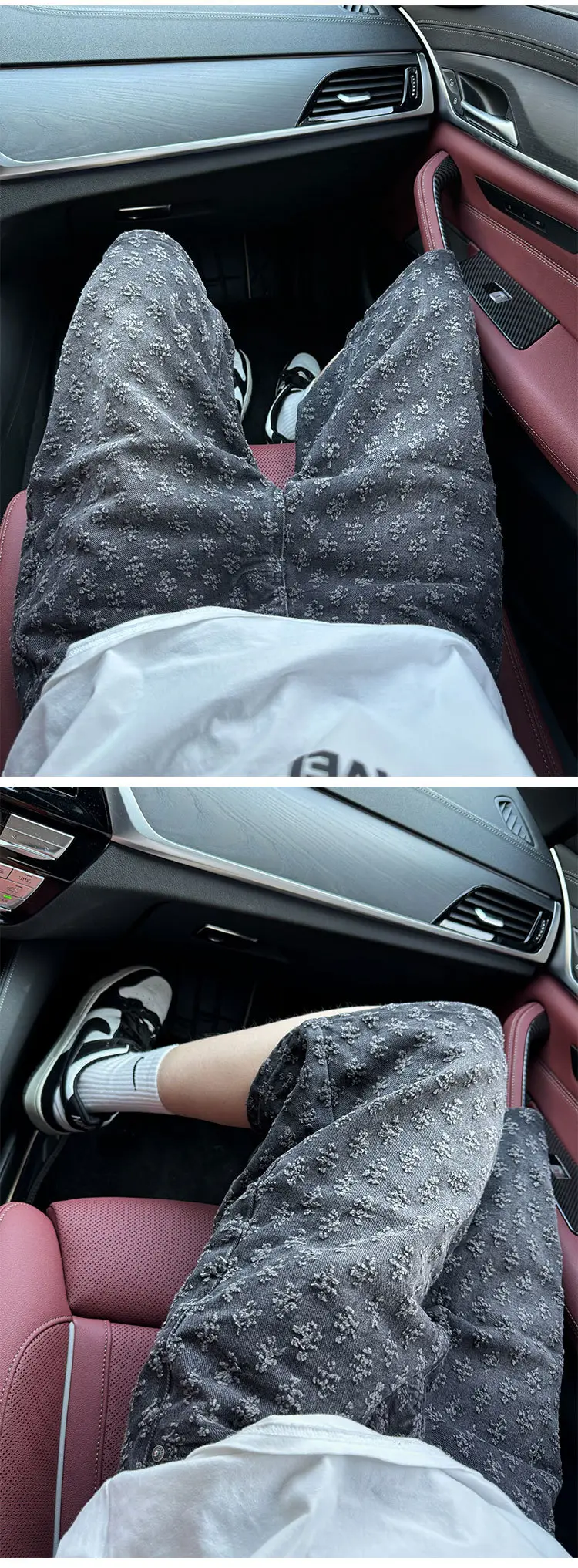 Men Printed Jacquard Shorts Vintage Denim Summer Hiphop Pants — feature 3