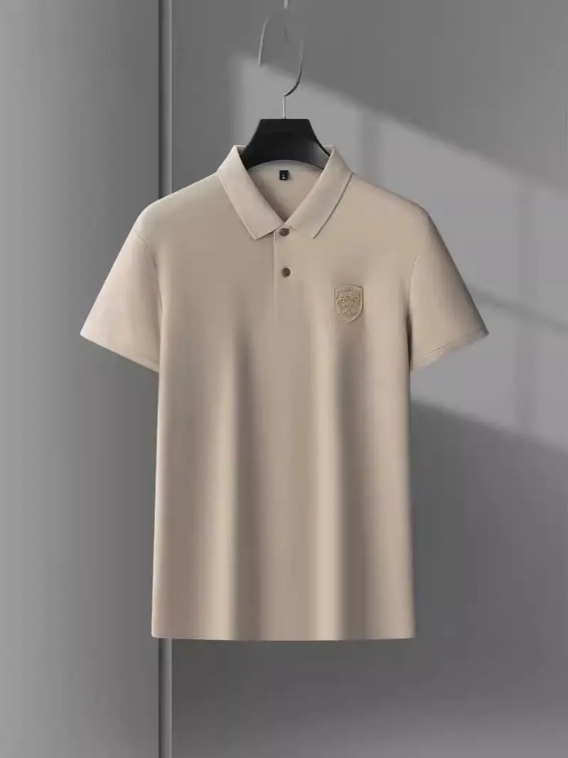 Men's Black Embroidered Polo Shirt Short Sleeve - Image 7