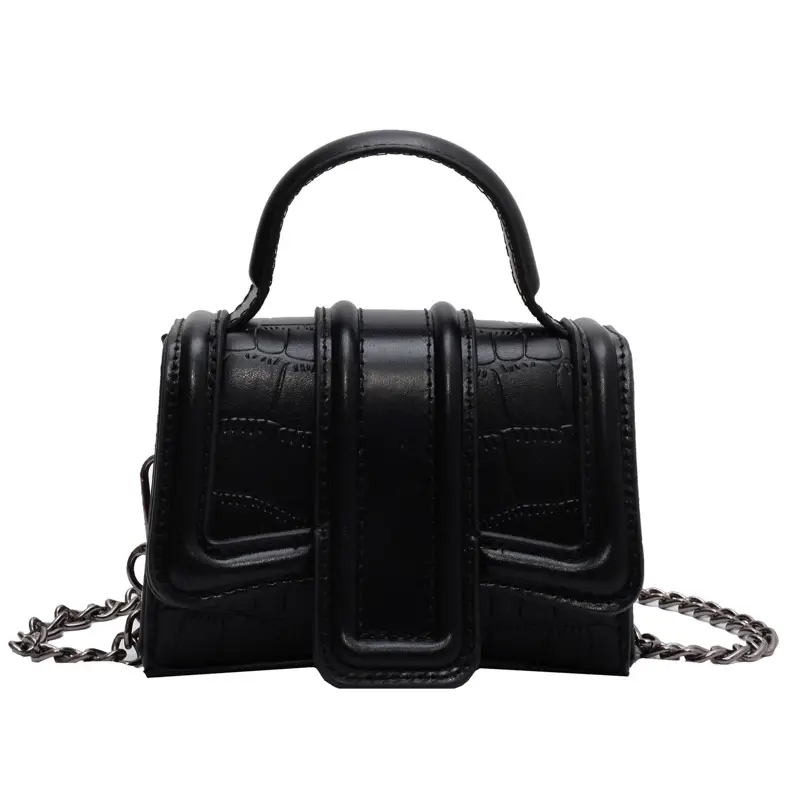 Mini Square Bag Women Silver Black 2024 Fashion - Image 9